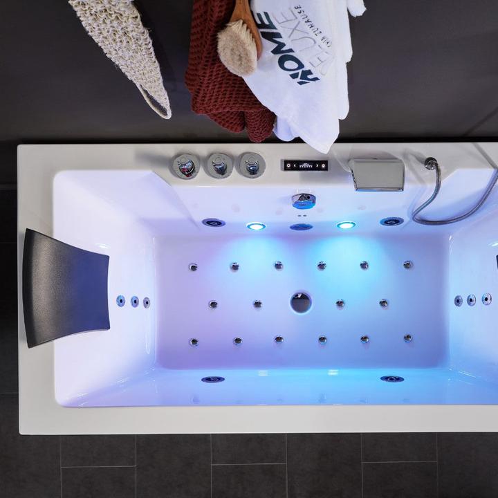 Image du produit Home Deluxe Baignoire à hydromassage avec LED de luminothérapie BLUE DIVE PURE M - 180x90cm (90 cm, 180 cm)