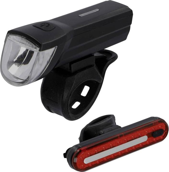 Actual product image Fischer Bicycle battery-powered LED lighting set, 30 lux (30 lm)