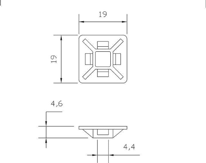 Actual product image CONNECT Kabelbinderhalter 19x19 mm, selbstklebend, natur (1 pcs.)