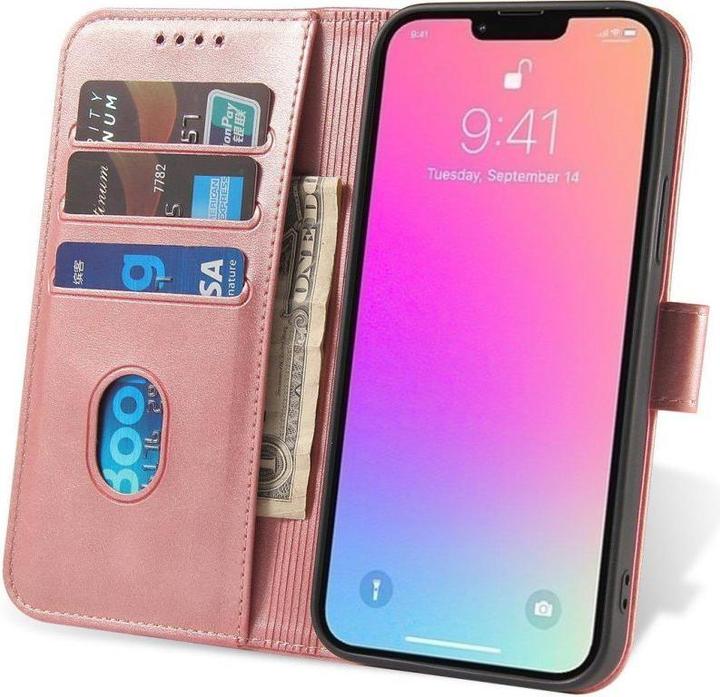 Immagine prodotto Hurtel Custodia a portafoglio con supporto per iPhone 15 Plus Custodia con magnete - Rosa (Apple iPhone 15 Plus)