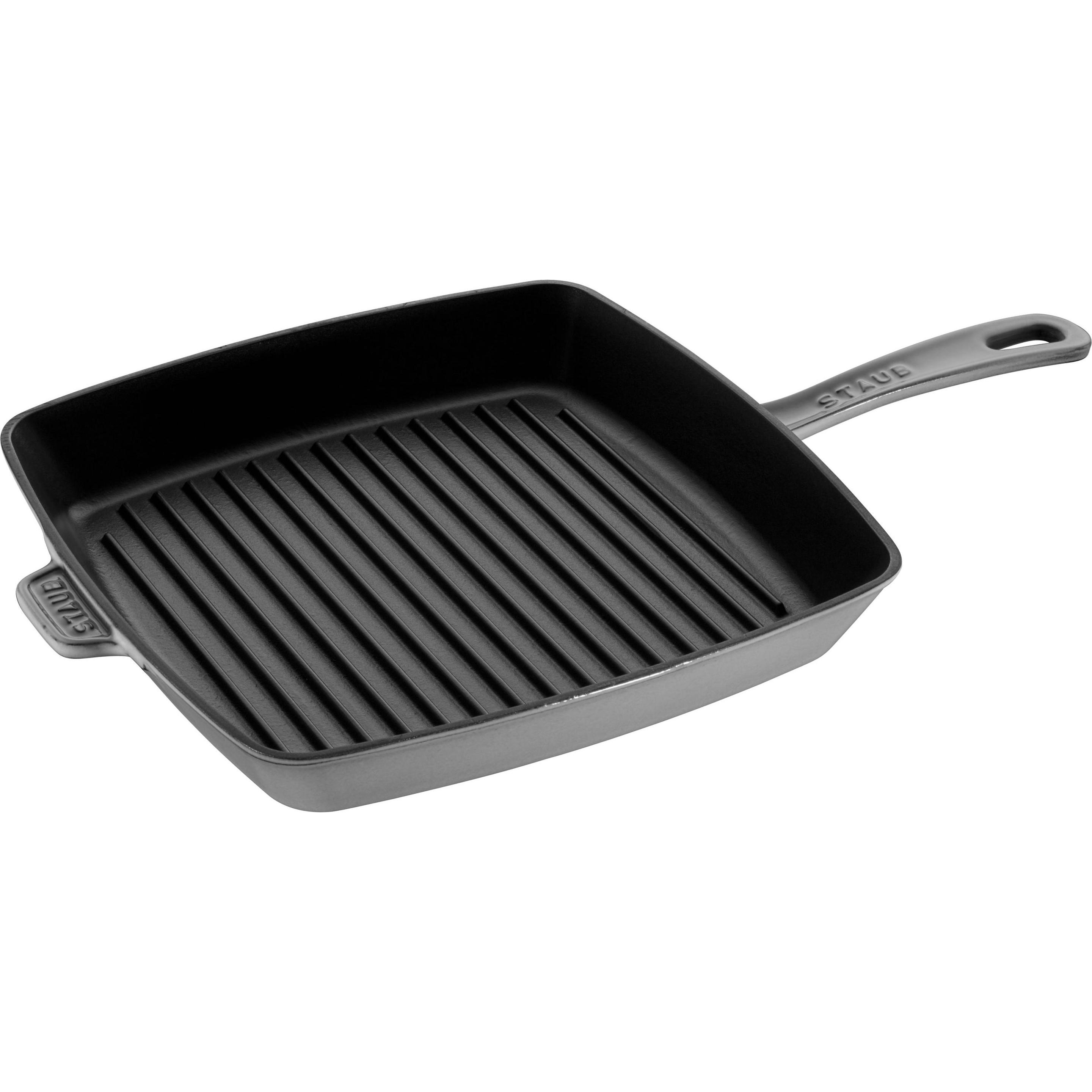 Staub American Grillpfanne 30 cm, Graphit-Grau, Gusseisen, Pfanne + Kochtopf, Grau