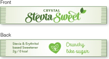 Nutritional values and ingredients Stevia Sweet Crystal Sticks 100x2g (200 g)