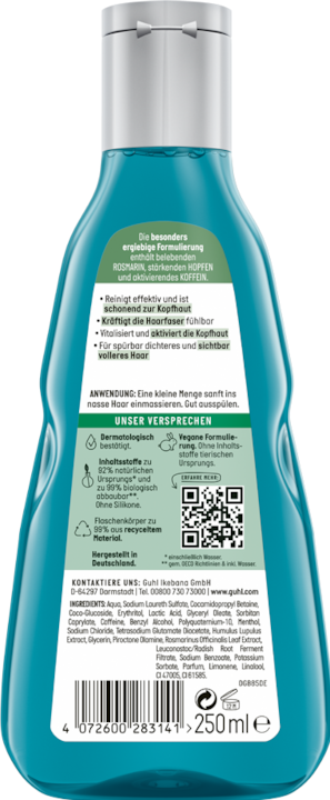 Produktbild Guhl Men Voll & Stark Shampoo kräftigend (250 ml, Flüssiges Shampoo)