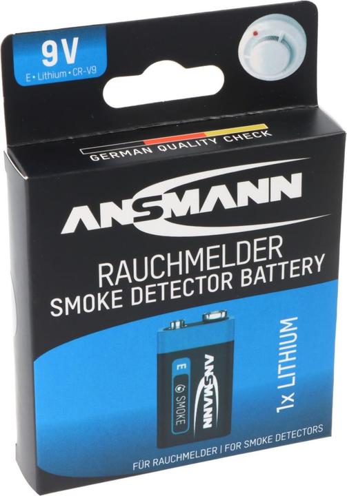 Produktbild Ansmann Batterie 9V E-Block speziell für Rauchwarnmelder (1 Stk., 9V Block)