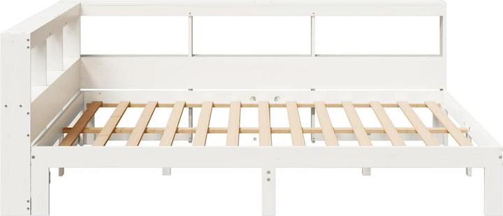 Produktbild vidaXL Massivholzbett mit Regal ohne Matratze Weiss 150x200 cm Kiefer (150 x 200 cm)