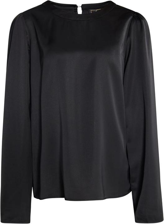 Image du produit Alary Chemisier élégant à manches longues, satin brillant, boutons couverts et col rond (S)