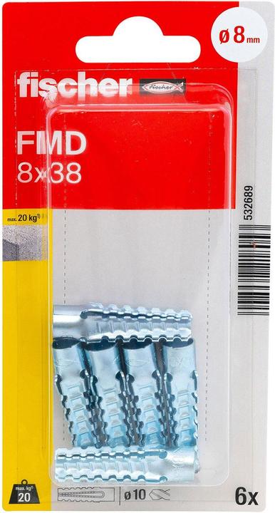 Image du produit Fischer Chevilles métalliques à expansion FMD 8x38 K (6 pcs)