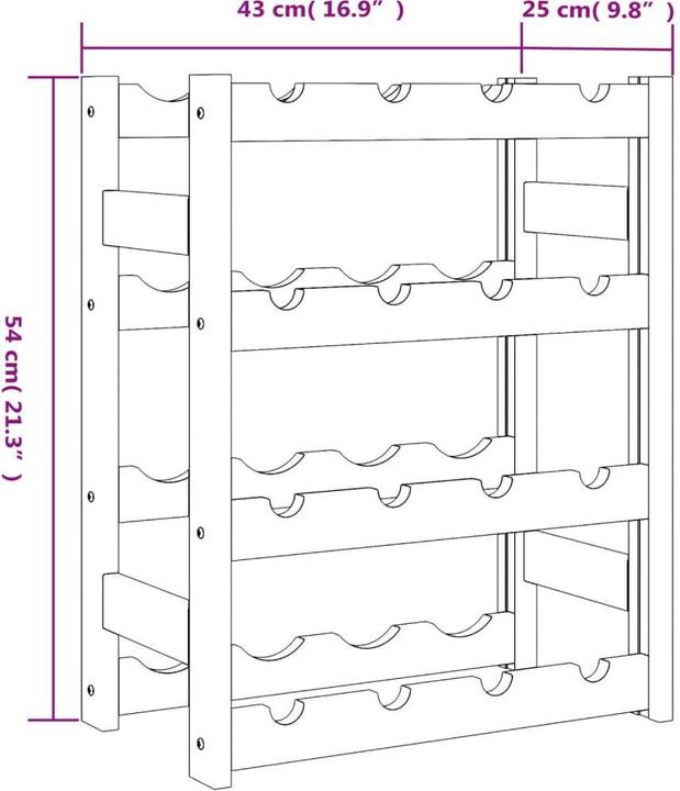 Produktbild vidaXL Baila (43 x 25 x 54 cm, 16 Fl.)