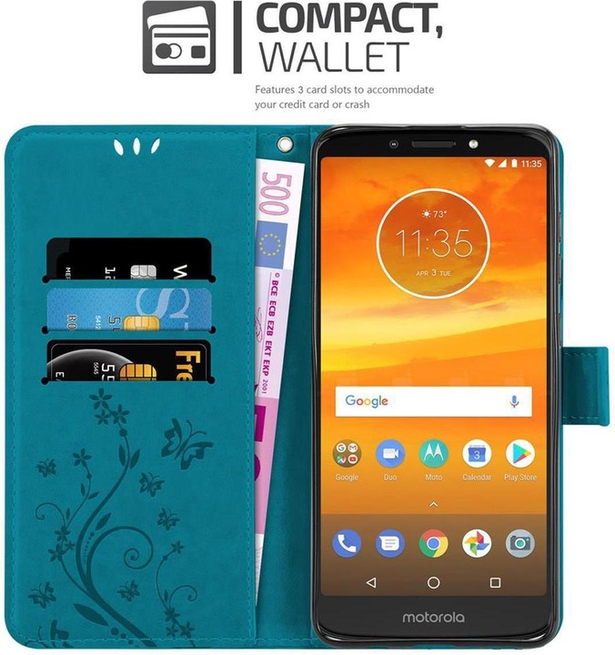 Actual product image Cadorabo Flower Book Cover (Motorola Moto E5 Plus)