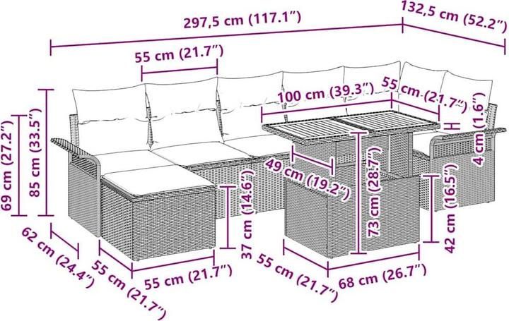Produktbild vidaXL Schwarzes Outdoor-Ess-Set