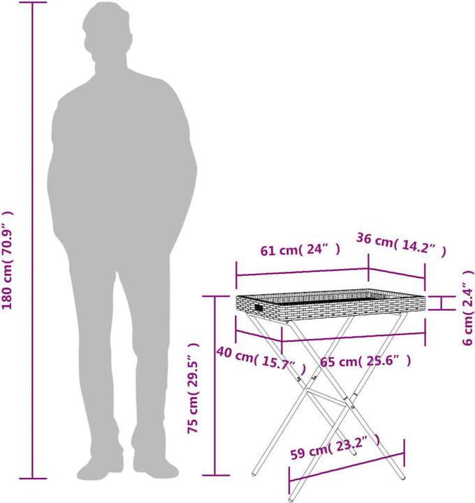 Produktbild vidaXL Tabletttisch Klappbar