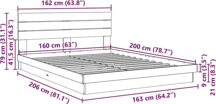 Image du produit vidaXL Bettgestell (160 x 200 cm)