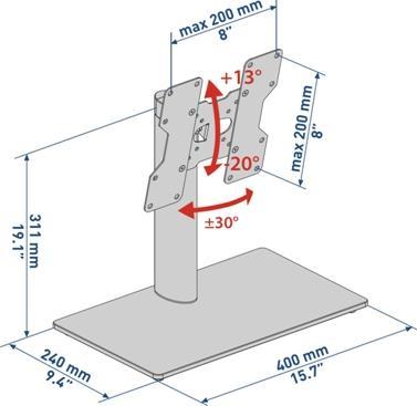 Immagine prodotto Meliconi Stand 200 - Supporto per mobili TV girevoli (14-40 in.) (40", 20 kg)