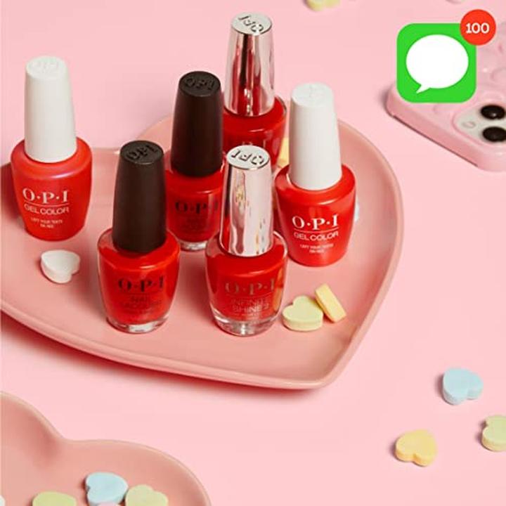 Produktbild OPI Nail Lacq ME Myself and Left Your Texts (NLS010 Left Your Texts on Red, Farblack)