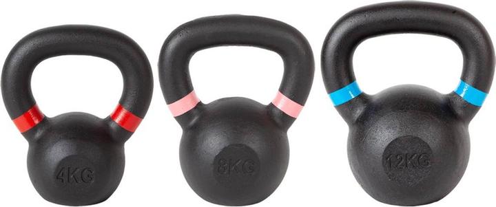 Image du produit Fitcom Set de kettlebell CastIron (1 x 4 kg, 1 x 8 kg, 1 x 12 kg)