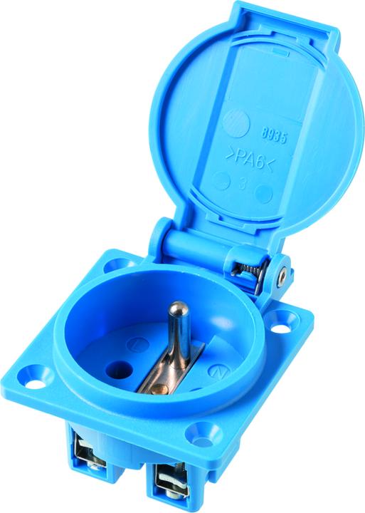 Actual product image Steffen Wet-type built-in socket outlet FRANCE (16A/250V) without seal IP54 bl