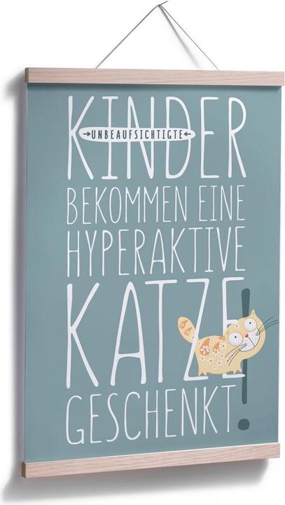 Image du produit Trenddeko Des enfants non surveillés se voient offrir un chat hyperactif. (30 x 45 cm)