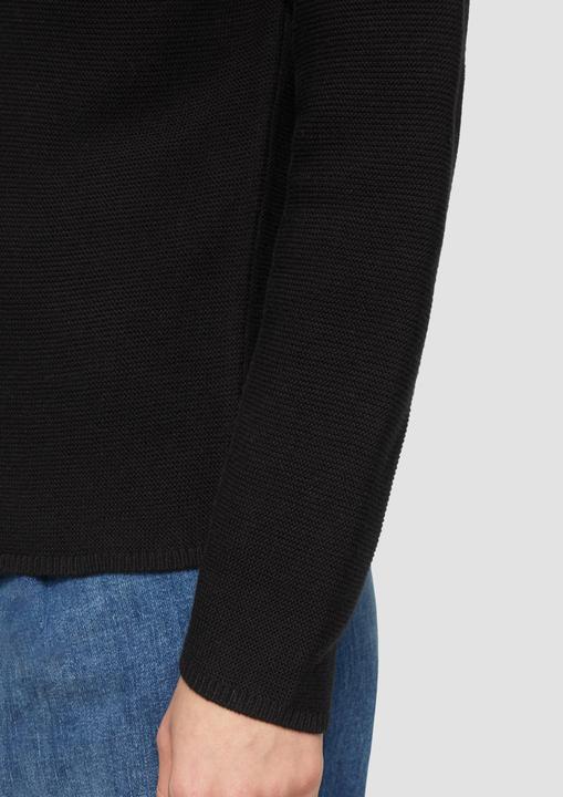 Produktbild S.Oliver Strickpullover Gerippter Strickpullover aus Baumwollmix mit V-Ausschnitt (42)