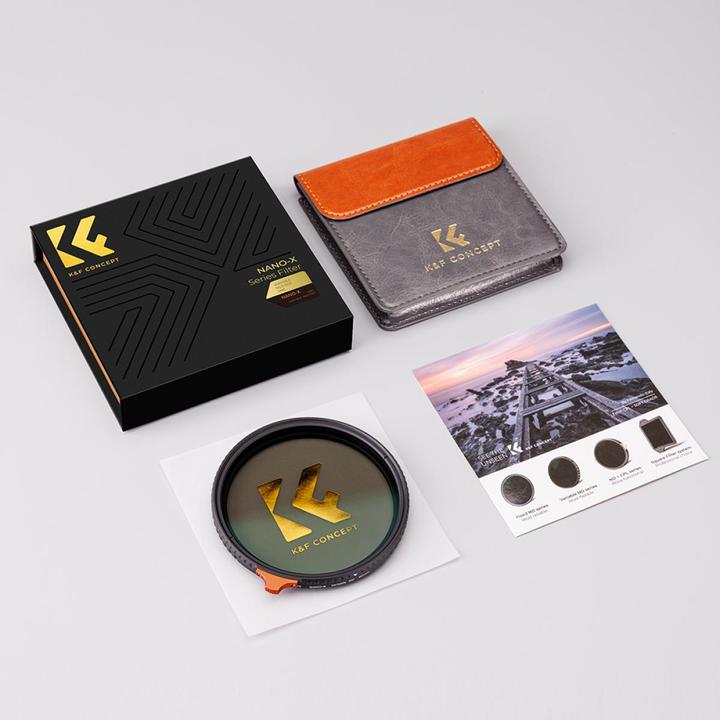 Produktbild K&F Concept 58MM Variable ND3-ND1000 Lens Filter (1.5-10 Stops) 28 Multi-Layer Green Coatings (Nano-X Series) (58 mm, ND- / Graufilter, UV-Filter)