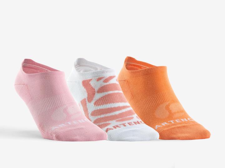 Artengo Tennissocken RS160 Low 3er Pack orange/rosa Motive (35 - 38)