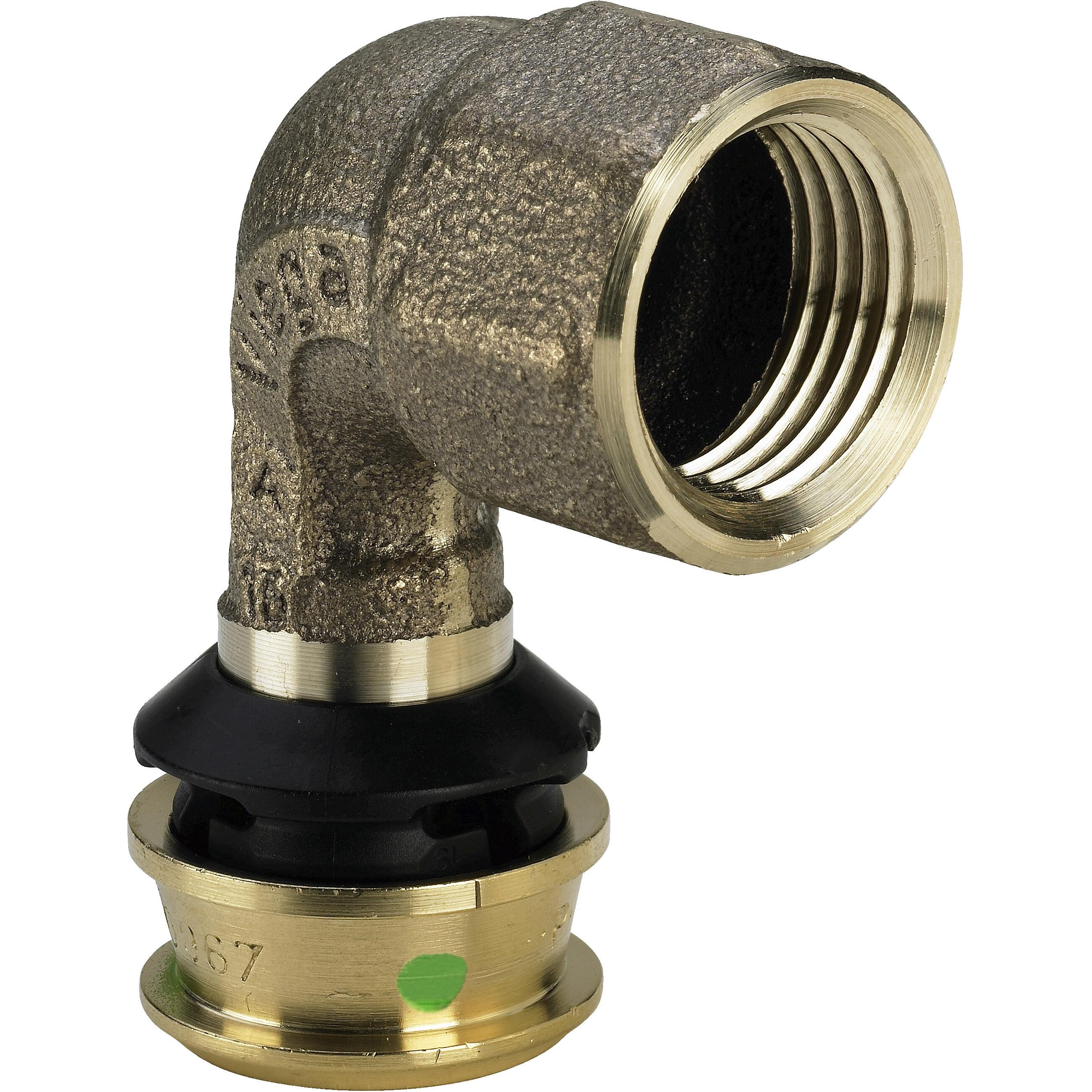 Thumbnail - Viega, Rohrverbindungstechnik, Raxofix Übergangsbogen 90° 16 x 12" Muffe/Muffe Rotguss (Winkelverbindung)