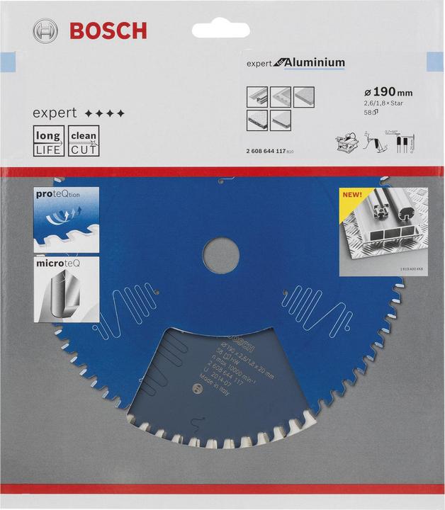Produktbild Bosch Professional Zubehör Kreissägeblatt Expert for Aluminium, 190 x Stern x 2,6 mm, 58