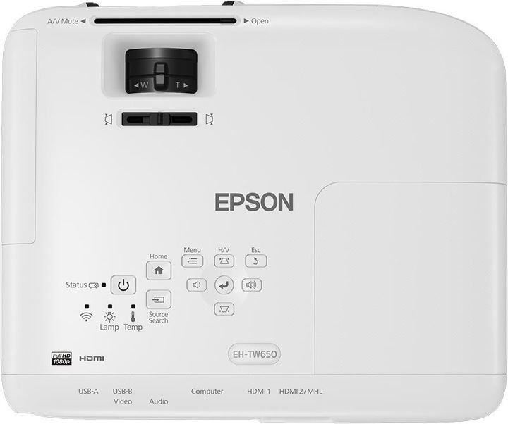 Actual product image Epson Eh-Tw650 (Full HD, 3100 lm, 1.02 - 1.23:1)