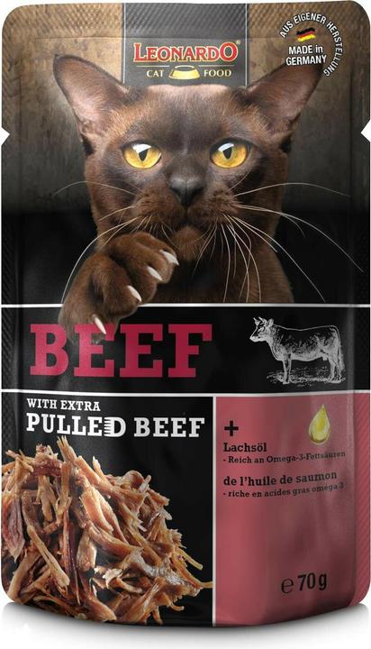 Produktbild Leonardo Cat Food Beef & Pulled Beef (Adult, 1 Stk., 70 g)