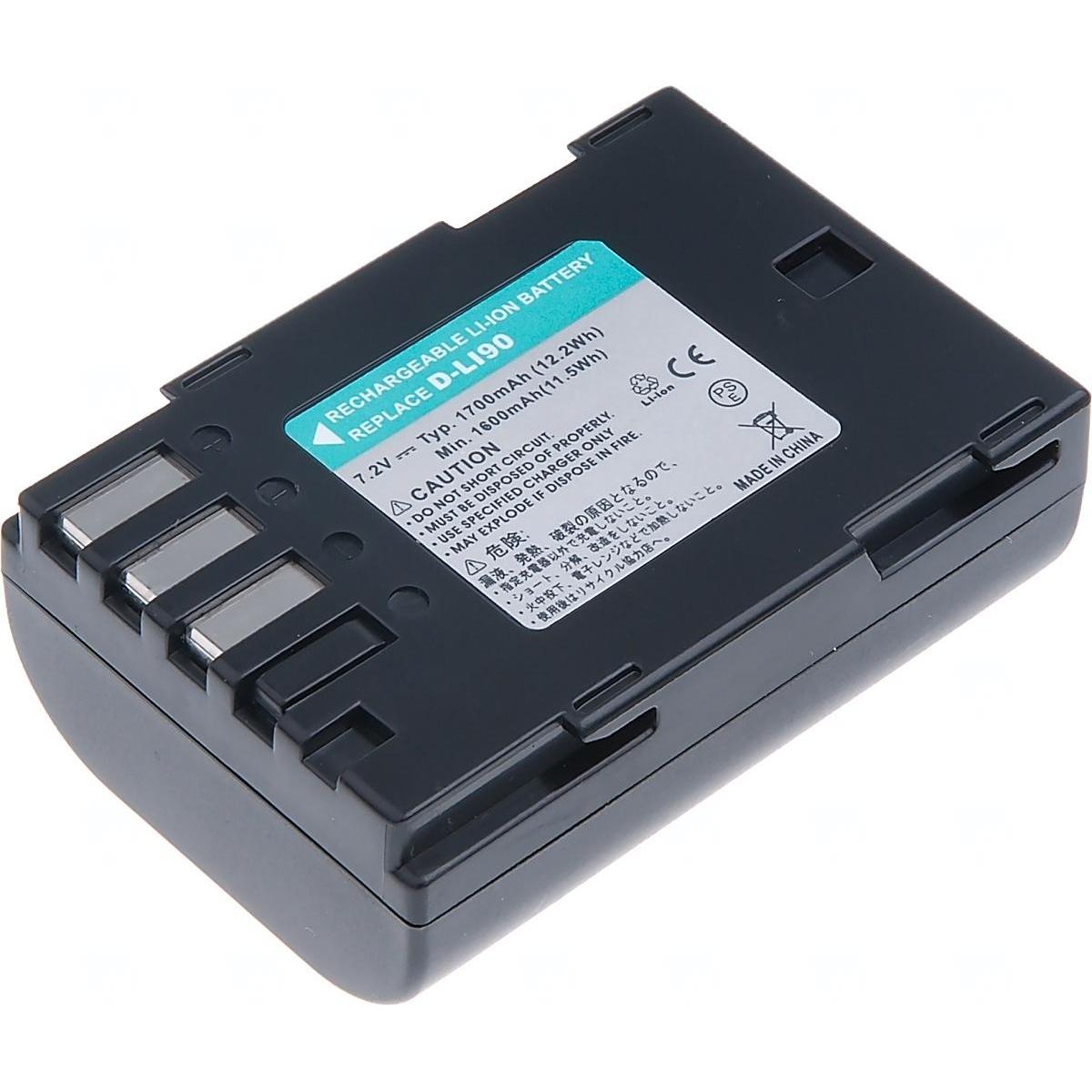 T6 Power Batteria Pentax D-Li90,, Äerná, Alimentatore fotocamera