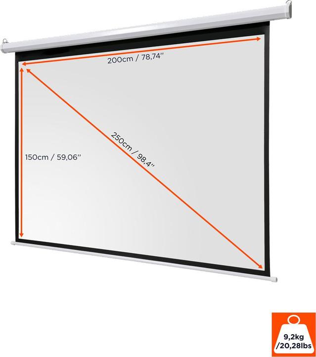 Produktbild Celexon basic 100" Zoll Motor-Leinwand 4:3 | 200x150cm | 4K Full HD 3D | elektrische Leinwand für Be (78.74", 4:3)