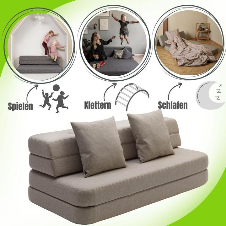 Produktbild ByKlipKlap Sofa / Faltmatratze XL Beige (Kindersofa)