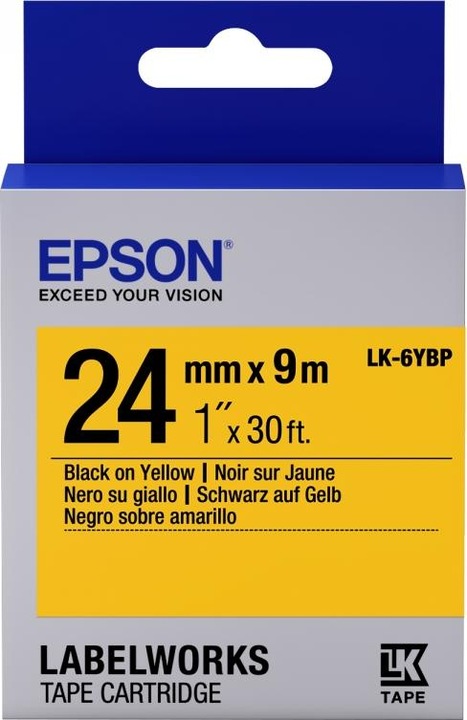Energy Label Epson Label Cassette Lk-6ybp (2.40 cm, Black, Yellow)