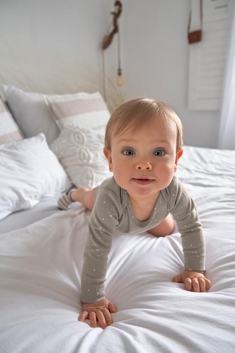 Produktbild Lässig Langarm-Body Sprinkle Taupe Gr. 86/92