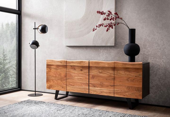 Actual product image FineBuy Sideboard Sideboard solid wood 180 cm chest of drawers Standing cabinet tree edge