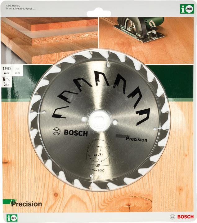 Immagine prodotto Bosch Professional Zubehör Lama circolare PRECISIONE D= 190 mm Foro= 30 mm Z= 24