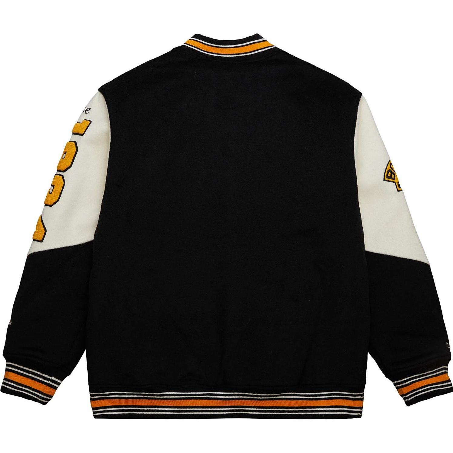 Thumbnail - Mitchell & Ness, Herren, Jacke, M&N Vintage Varsity Wool Jacke - NHL Boston Bruins - S (S), Schwarz, S