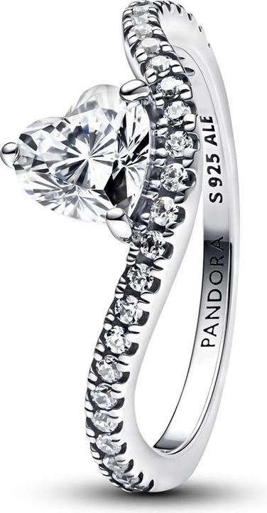 Produktbild Pandora Welliger Pavé Herz Ring (58, 925 Silber)