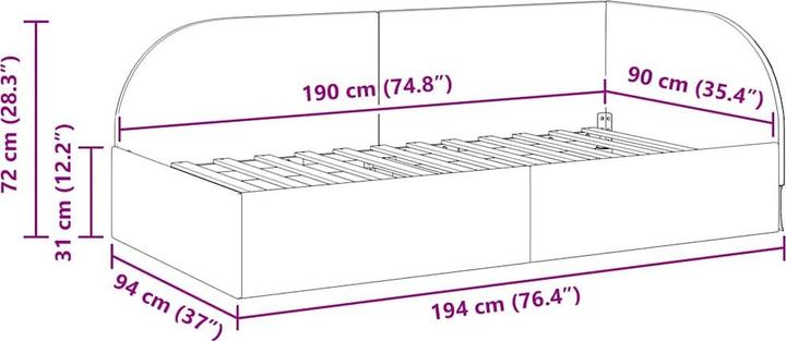 Produktbild vidaXL Eckbettgestell