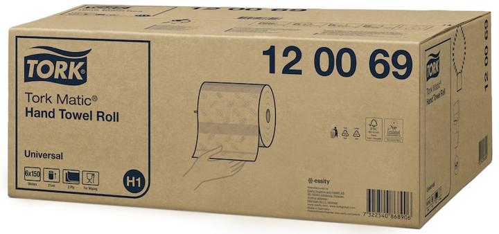Produktbild Tork Håndklaederulle Matic Universal H1 System 2-lag 150 m Hvid,6 rl/krt (6 x)