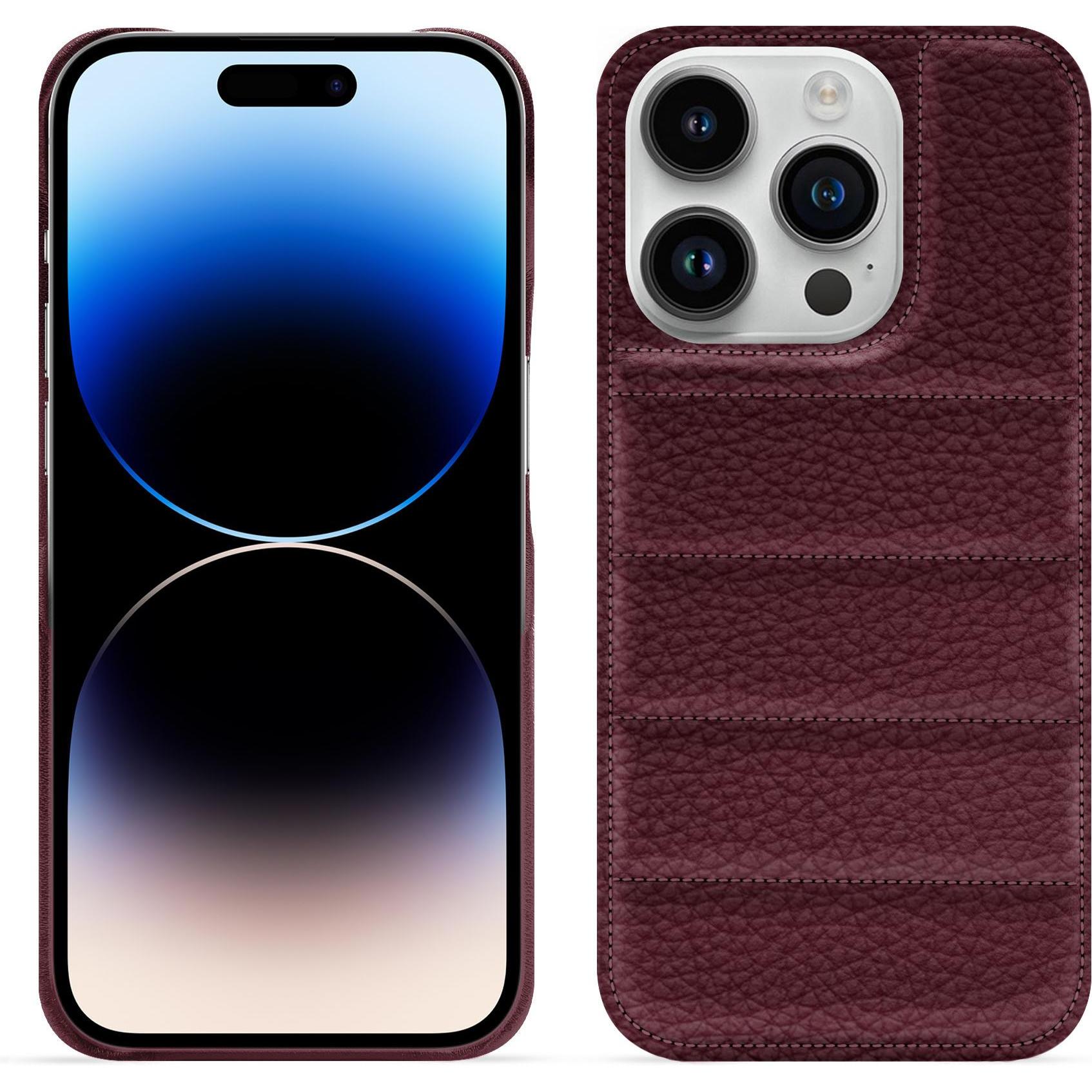 Noreve Lederschutzhülle (Apple iPhone 15 Pro), Smartphone Hülle, Violett