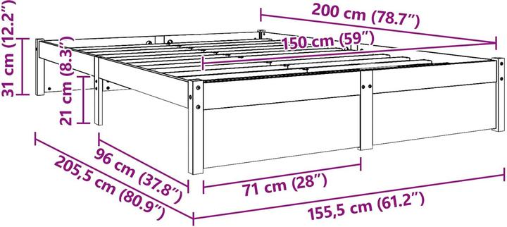 Image du produit vidaXL Moderner Bettrahmen (150 x 200 cm)
