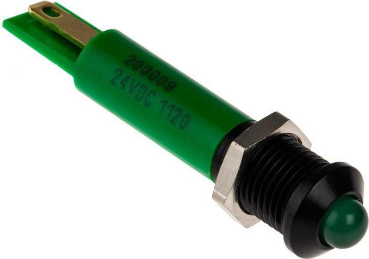 Produktbild RS PRO LED erhaben 8mm schwarz 24Vdc grün