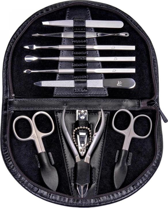Immagine prodotto Sacher TR850R.0104 - Astuccio per manicure da 10 pezzi Set per manicure in pelle nera