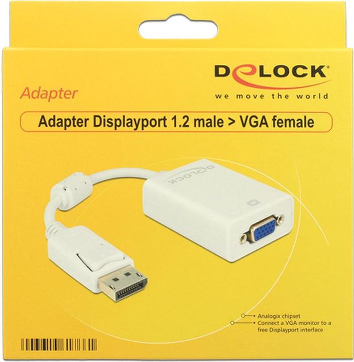 Actual product image Delock Monitor adapter DP to VGA-Bu white (VGA, 16 cm)