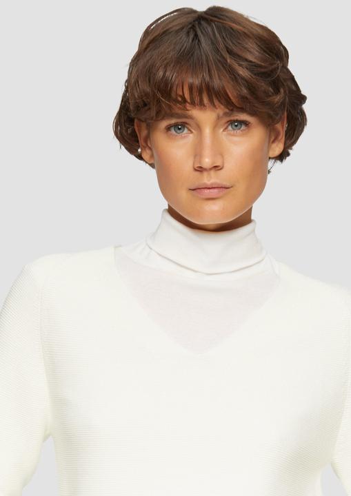Produktbild S.Oliver Strickpullover Gerippter Strickpullover aus Baumwollmix mit V-Ausschnitt (40)
