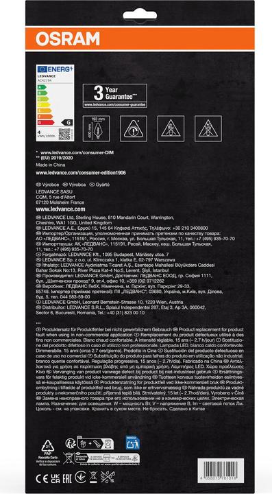 Produktbild Osram Vintage 1906 Led Big Special Shapes (E27, 4 W, 140 lm, 1 x, G)