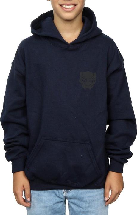 Produktbild Jungen Black Panther Schwarz auf Schwarz Brust Druck Hoodie (140, 146)