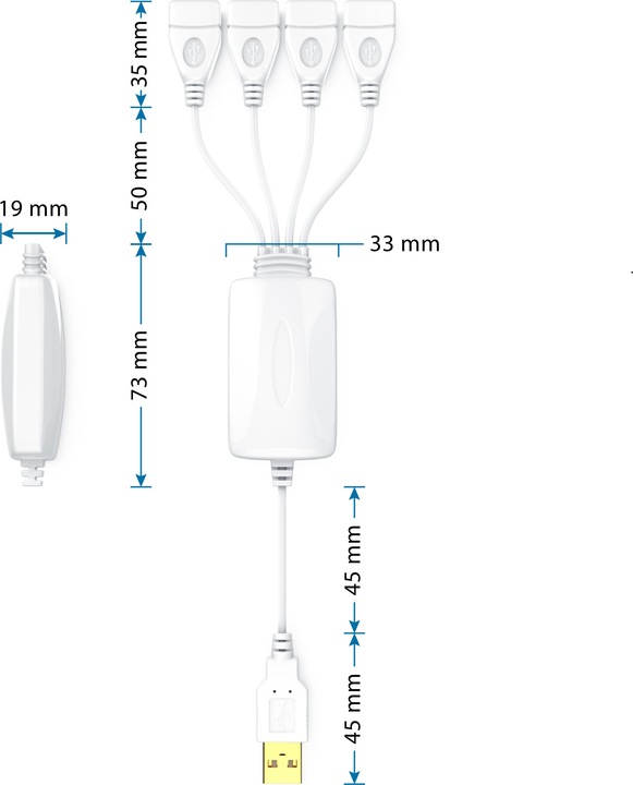 Produktbild CSL 4 Port USB 2.0 Verteiler Kabel (4 Ports)