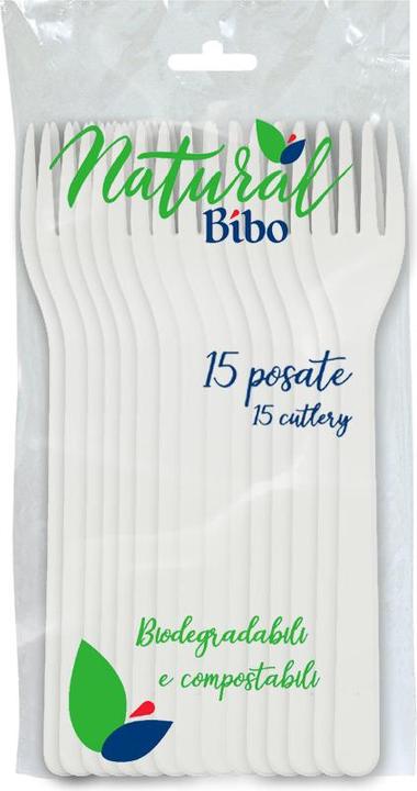 Actual product image Bibo 15 White Bioplastic Forks (15x)