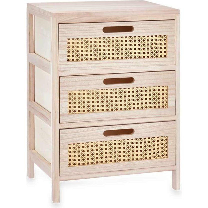 Gift, Cassettiera + Credenza, Chest of drawers Rattan Natural 40 x 58 x 29 cm 3 drawers (40 x 29 x 58 cm)